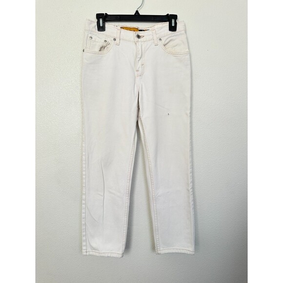 Levi's Lowcut Silver Tab Vintage Jeans White Zip Fly Straight Leg Cotton Size 28 - Picture 2 of 11